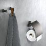 Geesa Nemox Toiletrolhouder met klep Zwart metaal geborsteld 91650809 - Thumbnail 3