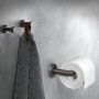 GEESA Nemox toiletrolhouder ronde buis ronde afdekrozet zonder klep hxdxl 48x87x151mm zwart metaal geborsteld - Thumbnail 3