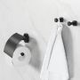Geesa Nemox Toiletaccessoireset Toiletborstel met houder Toiletrolhouder met klep Handdoekhaak Zwart 91650006115 - Thumbnail 3