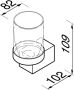 GEESA Nexx glashouder messing verchroomd met beker hxbxd 109x82x102mm kleur chroom - Thumbnail 5