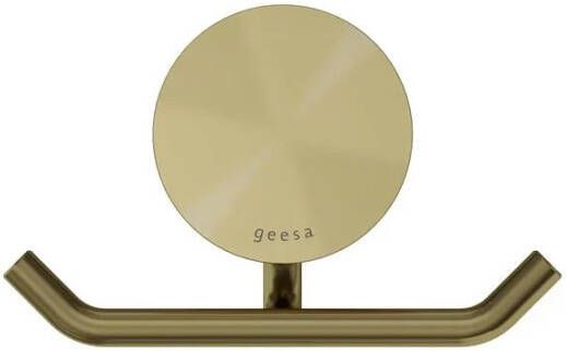 Geesa Opal handdoekhaak dubbel goud geborsteld