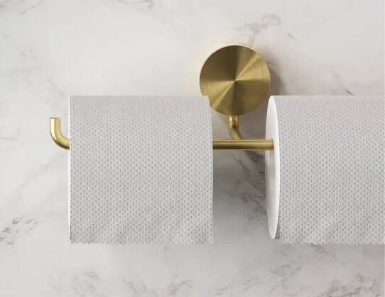 Geesa Opal toiletrolhouder dubbel goud geborsteld