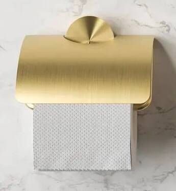 Geesa Opal toiletrolhouder met klep goud geborsteld