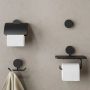 Geesa Opal toiletrolhouder met klep 14x1 9x14 2cm zwart - Thumbnail 4