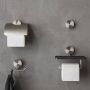 Geesa Opal toiletrolhouder met planchet 18 5x12 9x14 3cm geborsteld RVS - Thumbnail 3