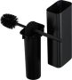 Geesa Shift Toiletborstel met houder Zwart metaal geborsteld (zwarte deksel en borstel) 9199110906 - Thumbnail 2