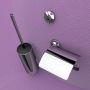 Geesa Tone Toiletaccessoireset Toiletborstel met houder Toiletrolhouder met klep Handdoekhaak Chroom 91730002115 - Thumbnail 2