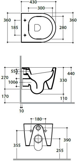 Globo Forty3 rimless hangtoilet verkort 43cm met zitting SC & QR glans wit