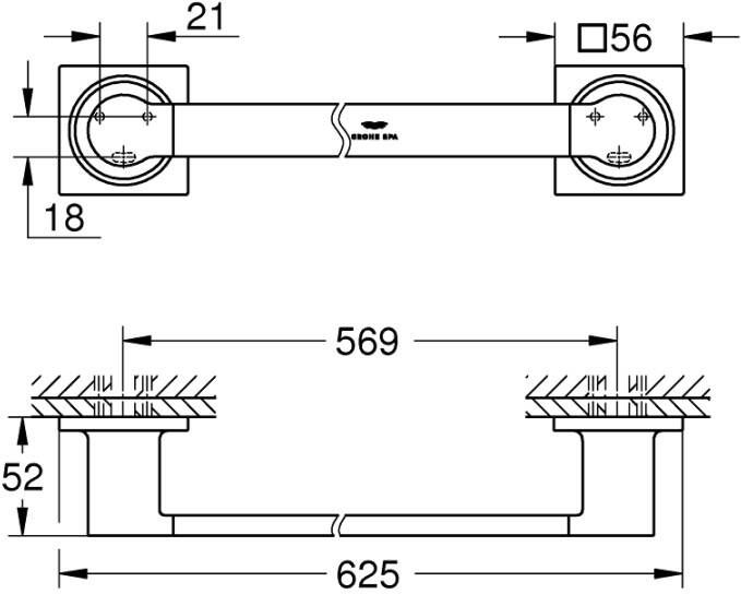 Grohe Allure handdoekhouder 62 5cm Cool sunrise geborsteld