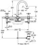 GROHE Atrio 3-gats wastafelkraan met kruisgrepen en waste M-size chroom - Thumbnail 2