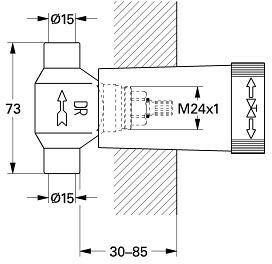 Grohe basisgarnituur voor stopkraan 1 2" 2x15 mm.soldeer