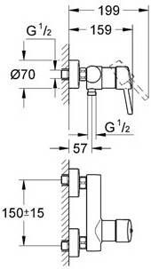 Grohe Concetto douchekraan 15 cm. chroom