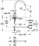 GROHE Costa S Wastafelmengkraan S-size trekwaste tweegreeps 1-gats 220mm hoogte 137mm uitloop draaibaar chroom - Thumbnail 4