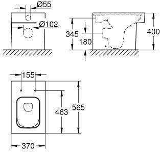 Grohe Cube Keramiek staand duobloc closet rimless pureguard wit