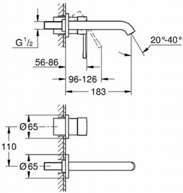 Grohe Essence afdekset voor inbouw wastafelkraan M-size Chroom