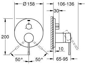 Grohe Essence douche bad mengkraan met 3-weg omstelling hard graphite geborsteld