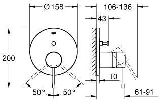 Grohe Essence douche bad mengkraan opbouwdeel sunrise geborsteld