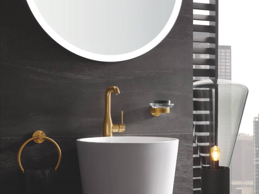 Grohe Essence hoge wastafelkraan L-size met draaibare uitloop en trekwaste Supersteel