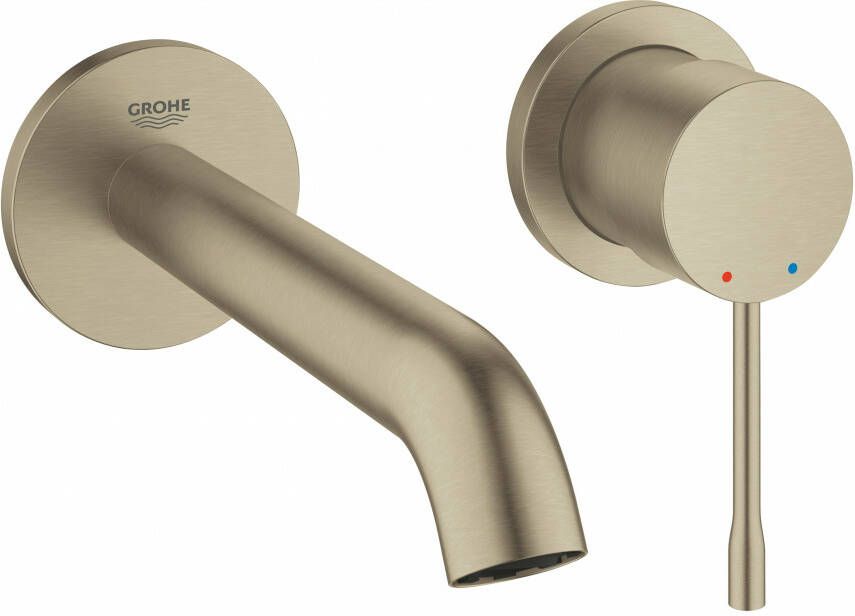 Grohe Essence New afdekset wand wastafelkraan nickel geborsteld