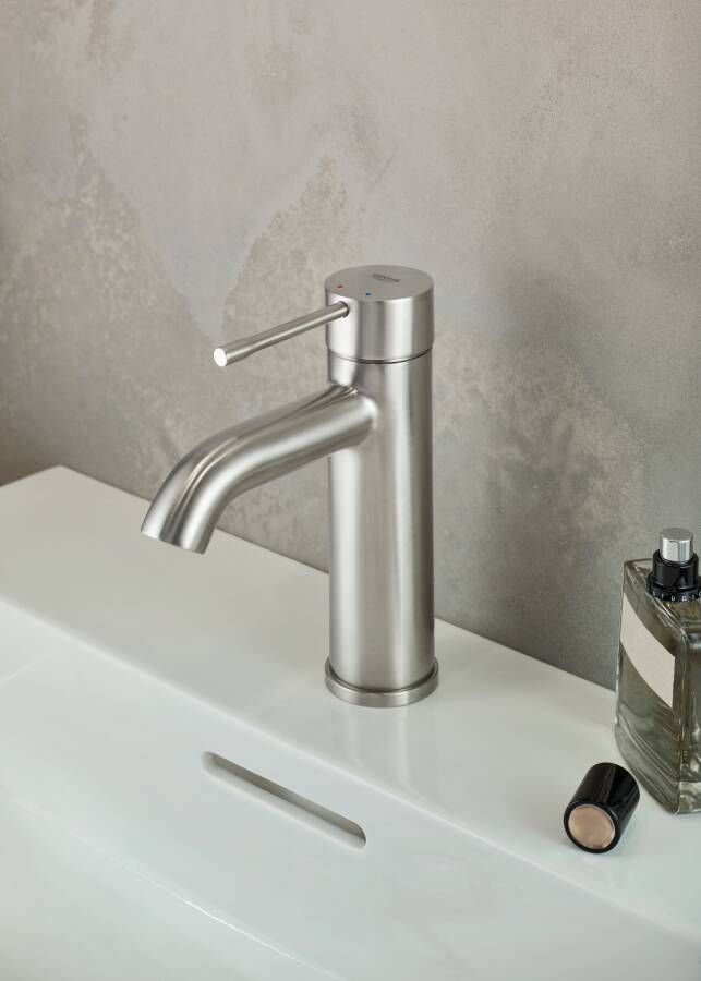 Grohe Essence Wastafelmengkraan S-size incl. waste Supersteel