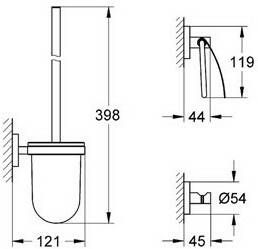 Grohe Essentials accessoireset 3-in-1 (haak-borstelh.-closetrolh.) chroom