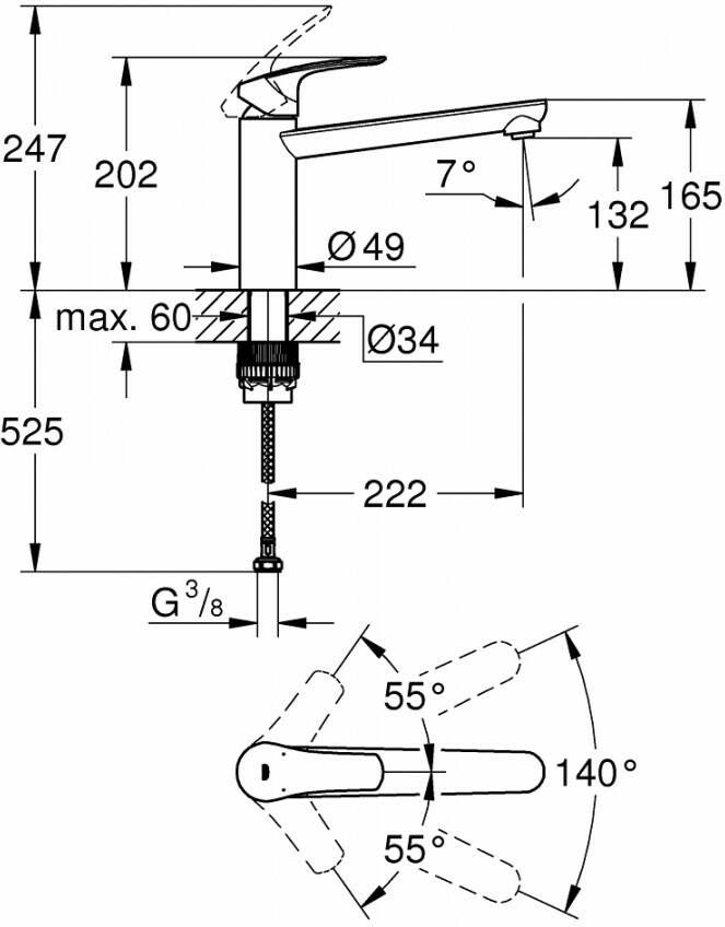 Grohe Eurosmart keukenmengkraan chroom