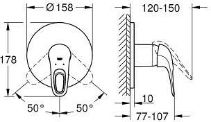 Grohe Eurostyle afdekset douchekraan chroom