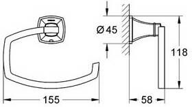 Grohe Grandera closetrolhouder zonder klep chroom