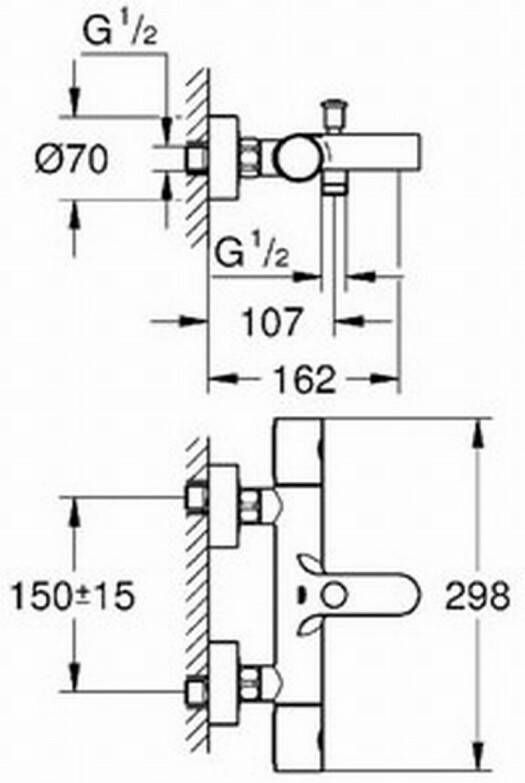 Grohe Grohtherm 1000 Cosmopolitan M badthermostaat chroom