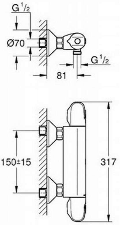 Grohe Grohtherm 1000 douchethermostaat chroom