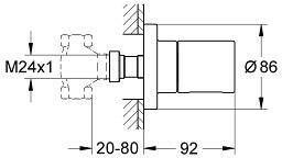 Grohe Grohtherm 3000 Cosmo afdekset voor inbouw stopkraan chroom