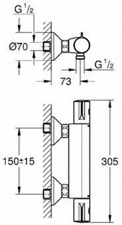 Grohe Grohtherm 800 douchethermostaat chroom