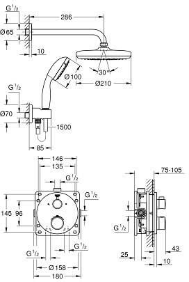 Grohe Grohtherm inbouw comfortset compleet chroom