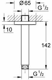 Grohe Rainshower douchearm plafond 150 mm. chroom