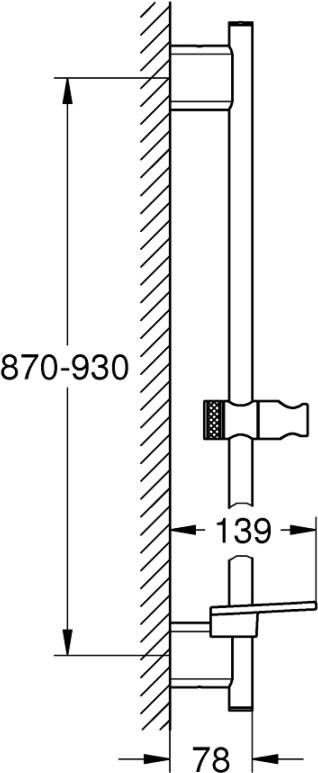 Grohe Rainshower SmartActive glijstang 90cm incl. zeepschaal Hard graphite geborsteld