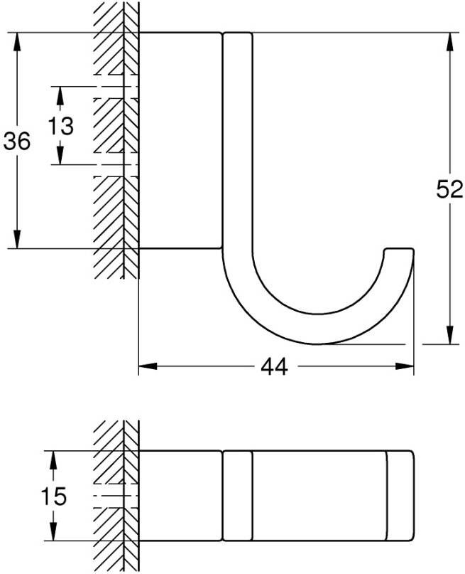 Grohe Selection enkele wand handoekhaak Nickel geborsteld
