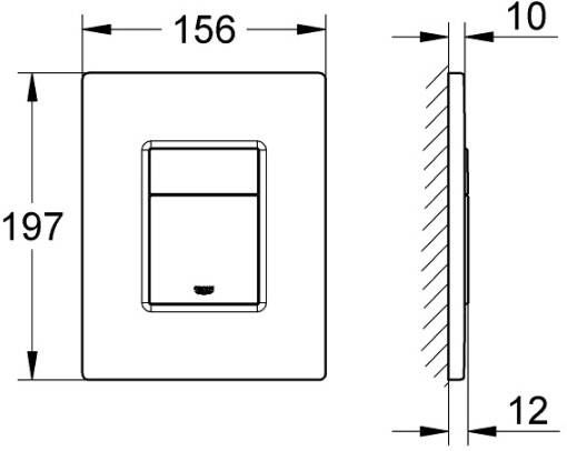 Grohe Skate Cosmopolitan bedieningsplaat dual flush uinoir wandcloset Supersteel