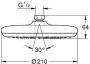 Grohe Tempesta hoofddouche met 1 straalsoort Ø21cm chroom 26408000 - Thumbnail 3