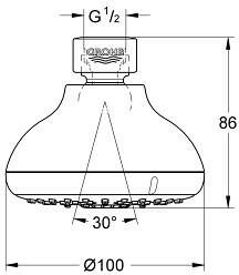 Grohe Tempesta New hoofddouche iv 9 5 l m. chroom