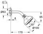 Grohe New Tempesta hoofddoucheset: hoofddouche m. 3 straalsoorten Ø10cm m. douchearm wandmontage chroom wit 26088001 - Thumbnail 2