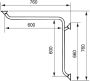 Linido Ergogrip horizontale hoekwandbeugel L 60x90 cm rvs gepolijst met antraciet kappen - Thumbnail 3