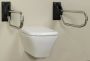 Handicare Toiletbeugel Linido Opklapbaar Aangepast Sanitair 70 cm RVS Gepolijst Antraciet - Thumbnail 2