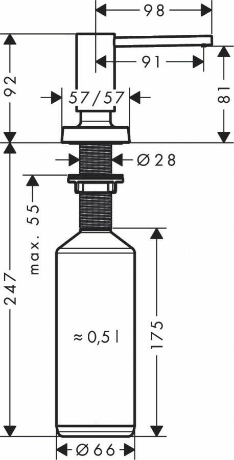 Hansgrohe A71 zeep- lotiondispenser rvs look