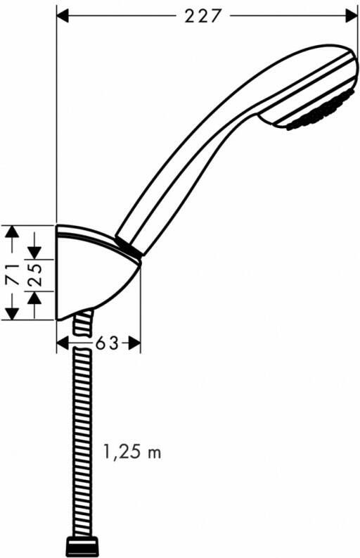 Hansgrohe Crometta 85 1jet badset porter 'c met slang 125 cm. chroom