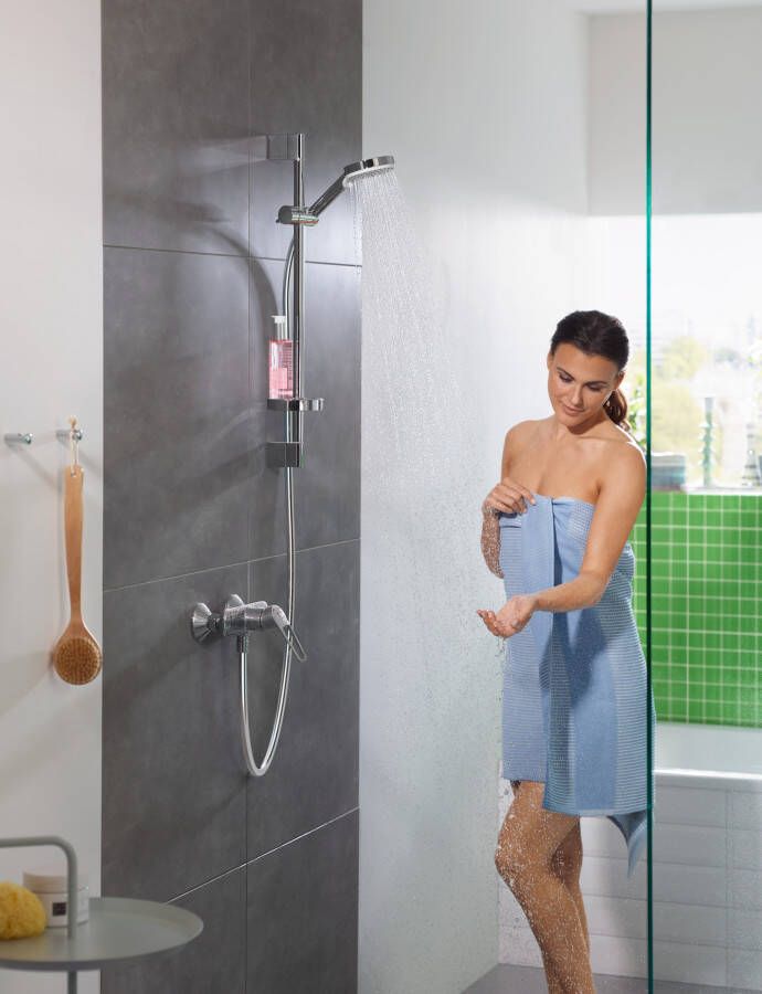 Hansgrohe Crometta doucheset Vario met Unica'Croma glijstang 65 cm wit chroom