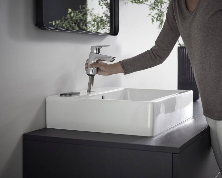 Hansgrohe Logis ééngreeps wastafelmengkraan 70 met afvoerplug chroom