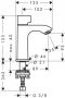 Hansgrohe fonteinkraan opbouw Metris chroom voorsprong uitloop 89mm - Thumbnail 2