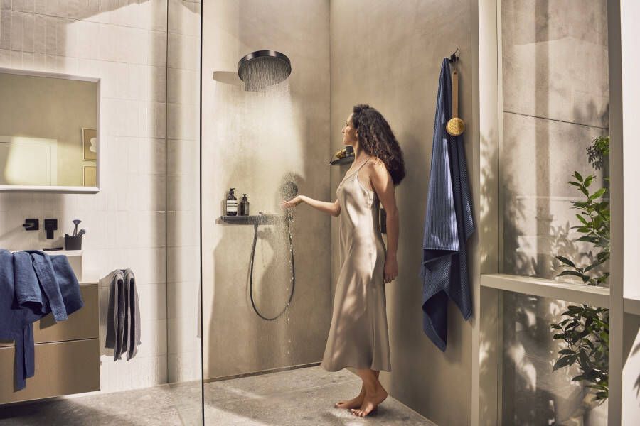 Hansgrohe Metropol ééngreeps wastafelmengkraan afbouwdeel met voorsprong 225 mm en afvoerplug mat zwart