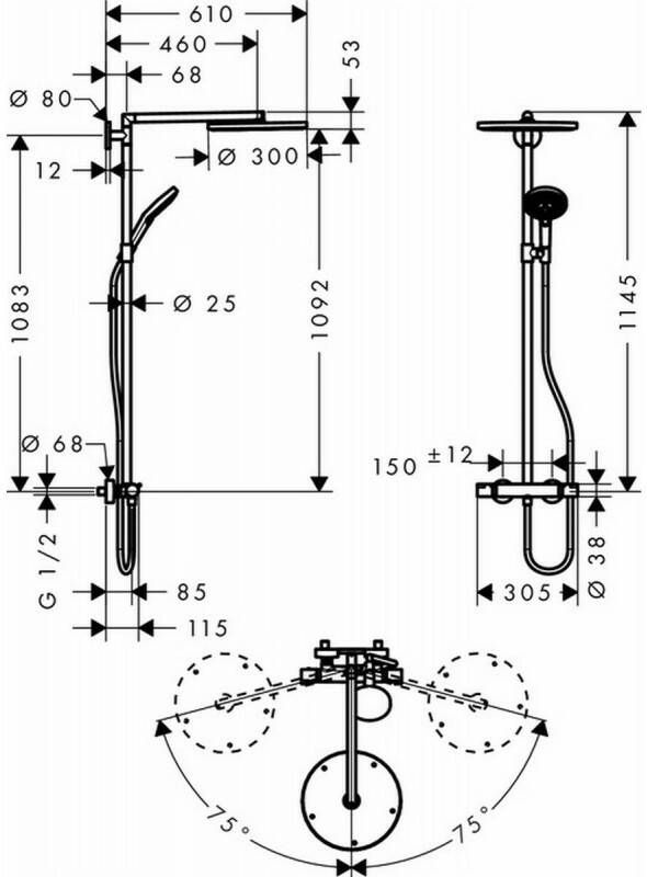 Hansgrohe Raindance S showerpipe 300mm