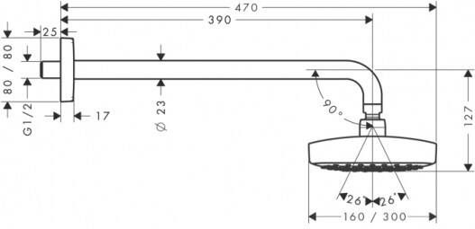 Hansgrohe Showerselect inbouw doucheset met Raindance Select E hoofddouche 2jet en glijstang chroom